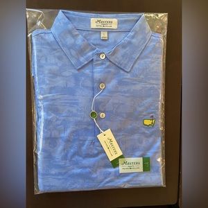 2023 Masters Peter Millar Golf Polo- Large Scenic Blue performance NWT